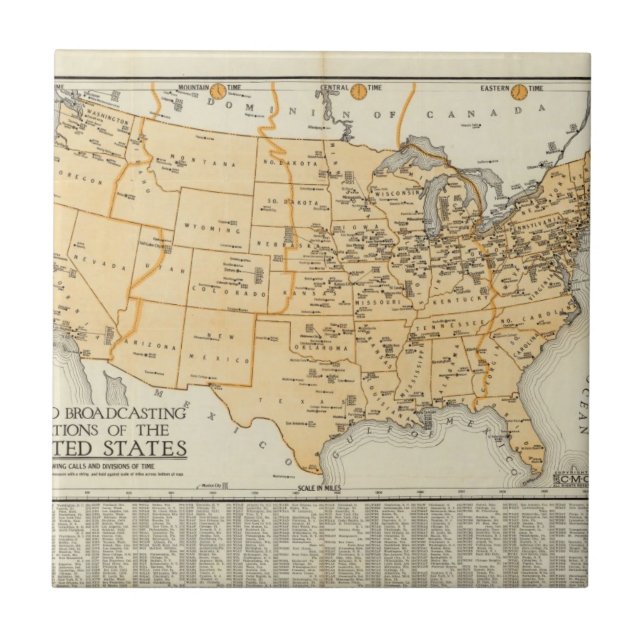 Radio Broadcasting Stations Of The United States Tile (Front)