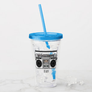 Radio cartoon illustration  acrylic tumbler