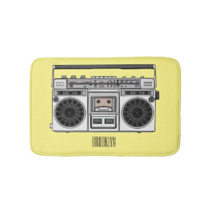 Radio cartoon illustration  bath mat