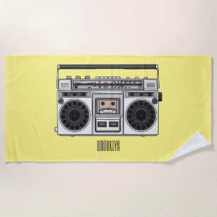 Radio cartoon illustration  beach towel