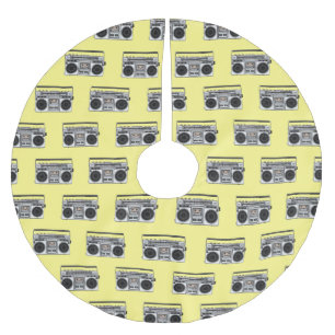 Radio cartoon illustration brushed polyester tree skirt