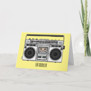 Radio cartoon illustration  card