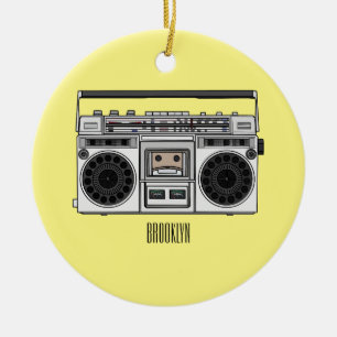 Radio cartoon illustration  ceramic tree decoration