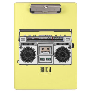 Radio cartoon illustration clipboard