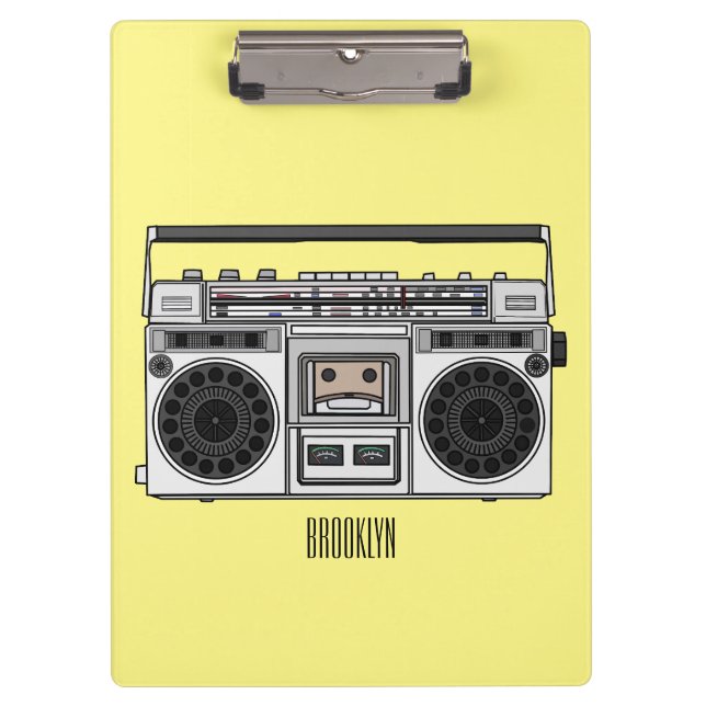 Radio cartoon illustration  clipboard (Front)