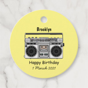 Radio cartoon illustration favour tags