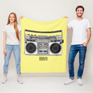 Radio cartoon illustration fleece blanket