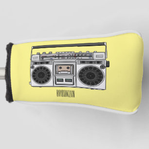 Radio cartoon illustration  golf head cover