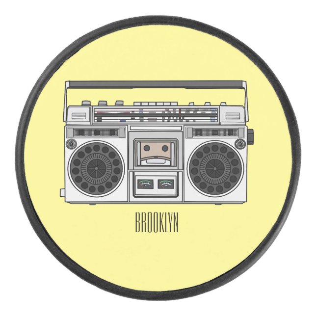 Radio cartoon illustration  hockey puck (Front)