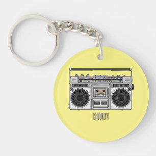 Radio cartoon illustration key ring