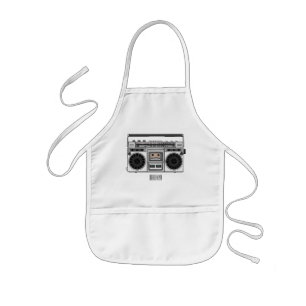 Radio cartoon illustration  kids apron