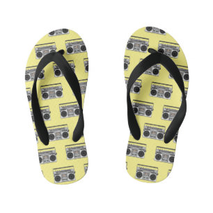Radio cartoon illustration  kid's flip flops