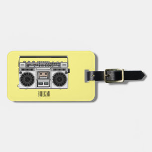 Radio cartoon illustration luggage tag