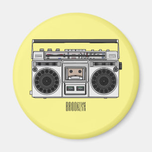 Radio cartoon illustration magnet