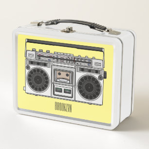 Radio cartoon illustration  metal lunch box