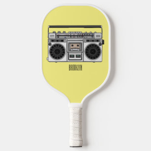 Radio cartoon illustration pickleball paddle