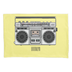 Radio cartoon illustration  pillowcase