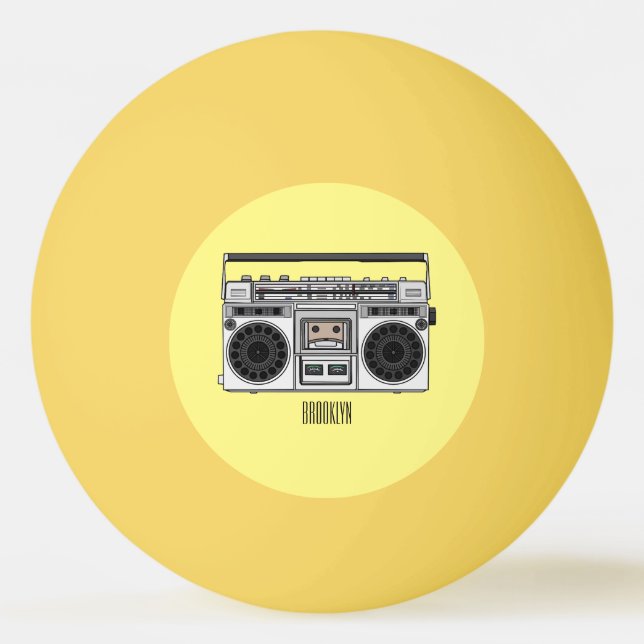 Radio cartoon illustration  ping pong ball (Front)