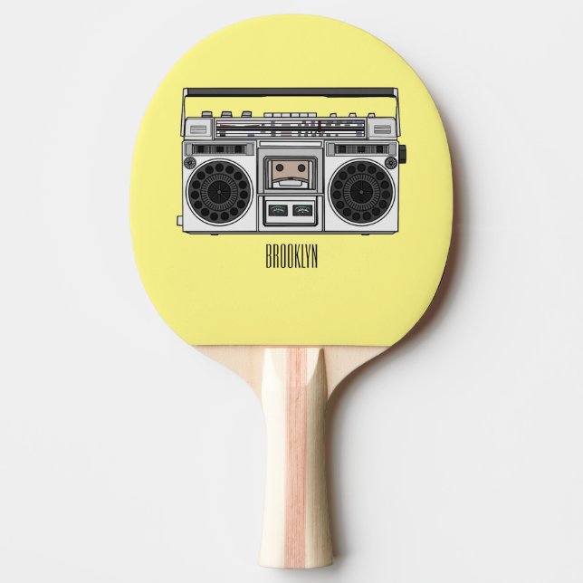 Radio cartoon illustration  ping pong paddle (Front)