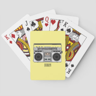 Radio cartoon illustration  playing cards