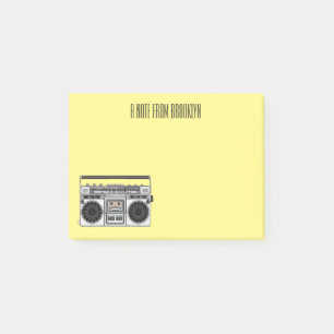 Radio cartoon illustration  post-it notes