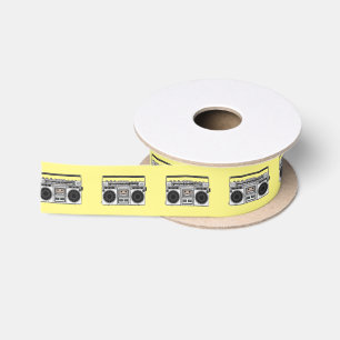 Radio cartoon illustration satin ribbon