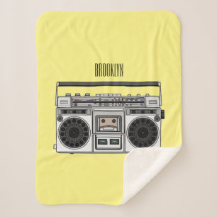 Radio cartoon illustration sherpa blanket