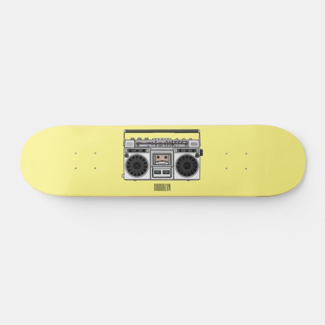 Radio cartoon illustration  skateboard (Horz)