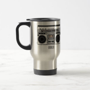 Radio cartoon illustration  travel mug