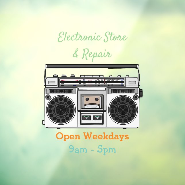 Radio cartoon illustration window cling (Sheet 3)