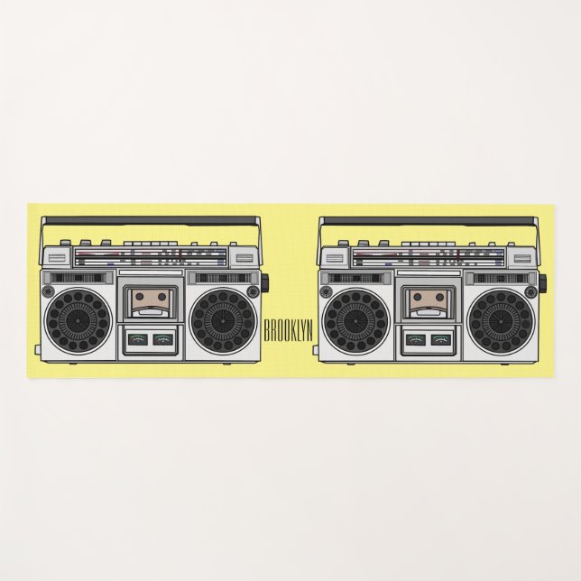 Radio cartoon illustration  yoga mat (Front (Horizontal))