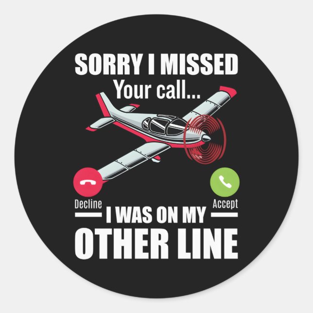 Radio Controlled Planes Rc Aeroplane Pilot Seaplan Classic Round Sticker (Front)