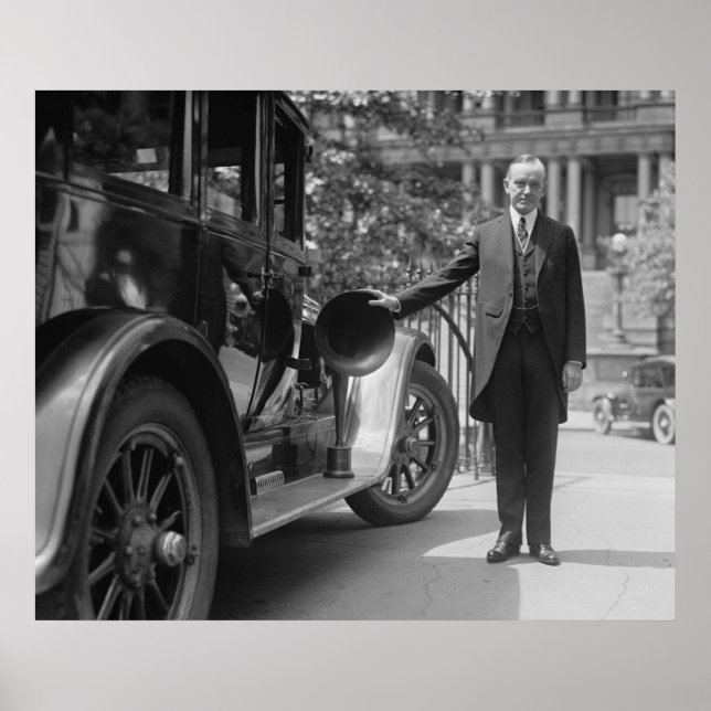 Radio Equipped Antique Car, 1920s Poster (Front)