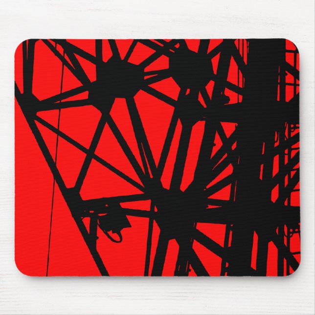 Radio Mast - Red Mouse Mat (Front)