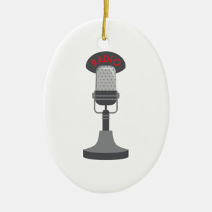 Radio Microphone Ceramic Tree Decoration