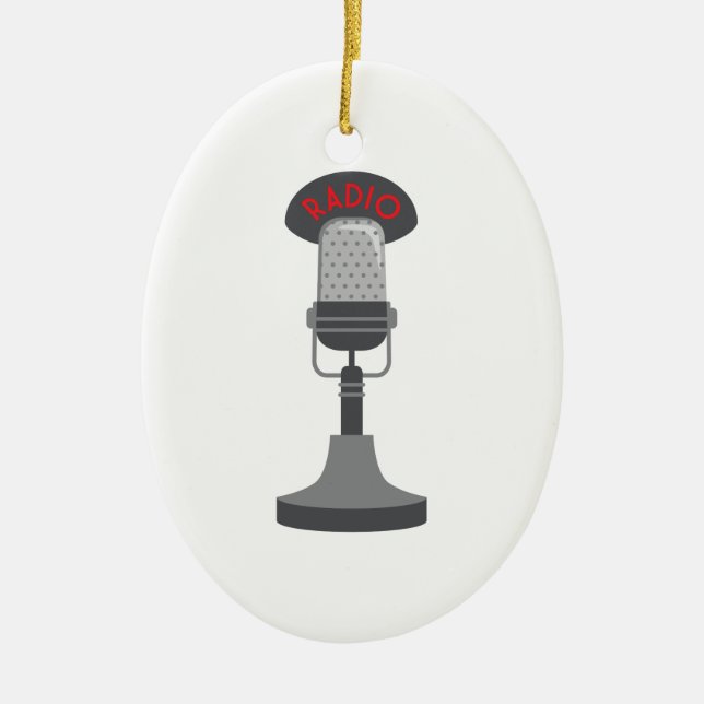 Radio Microphone Ceramic Tree Decoration (Front)