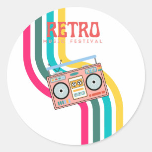 Radio Retro Classic Round Sticker