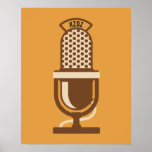 Radio Station Microphone Logo with Name