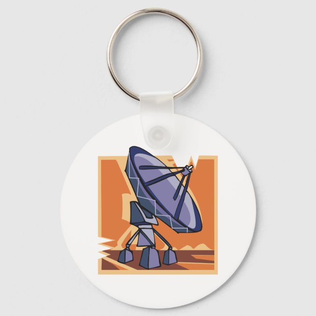 Radio Telescope Outer Space Science Key Ring (Front)