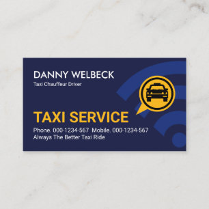 Radio Waves Calling Taxi Cab Business Card