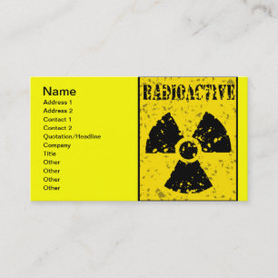 radioactive-4 RADIOACTIVE WARNING SYMBOL SIGN GRAP Business Card