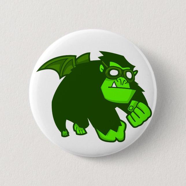 Radioactive Ape! 6 Cm Round Badge (Front)
