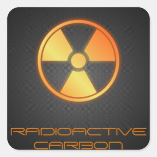 radioactive carbon fibre square sticker