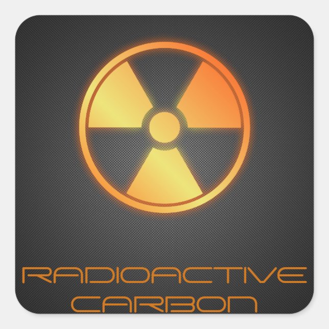 radioactive carbon fibre square sticker (Front)