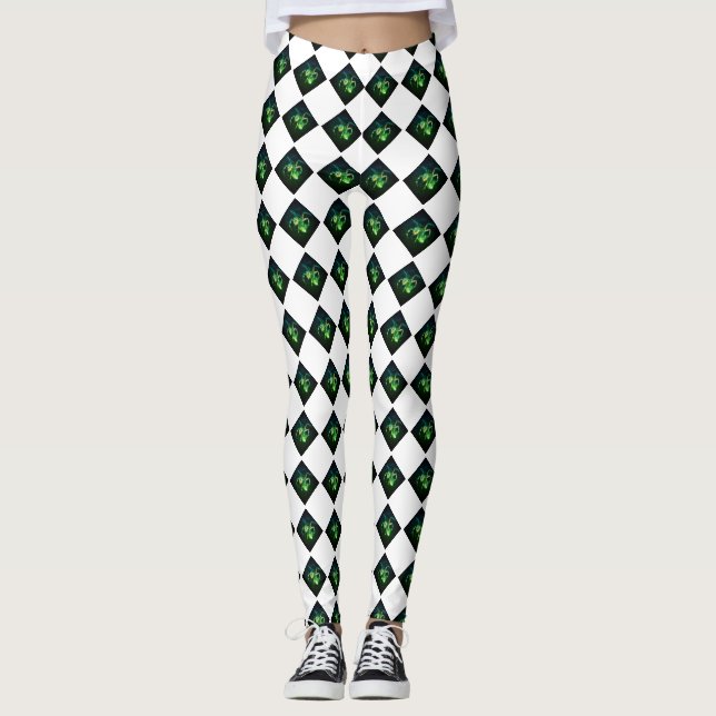 Radioactive Chequered Spider Leggings (Front)