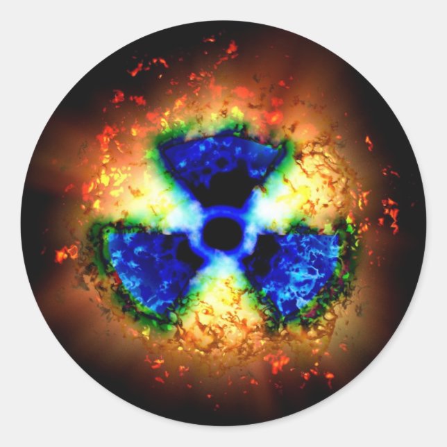 radioactive classic round sticker (Front)