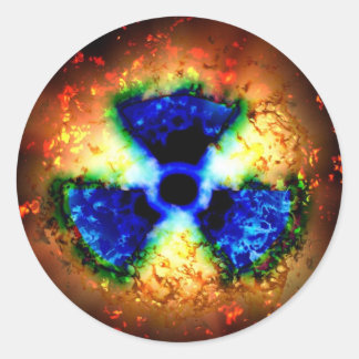 radioactive classic round sticker