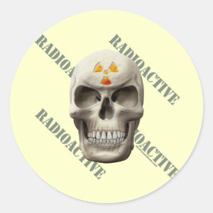 Radioactive Evil Skull Classic Round Sticker