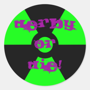 Radioactive Green and Black Roller Derby Sticker