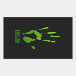 Radioactive Hand Print Rectangular Sticker
